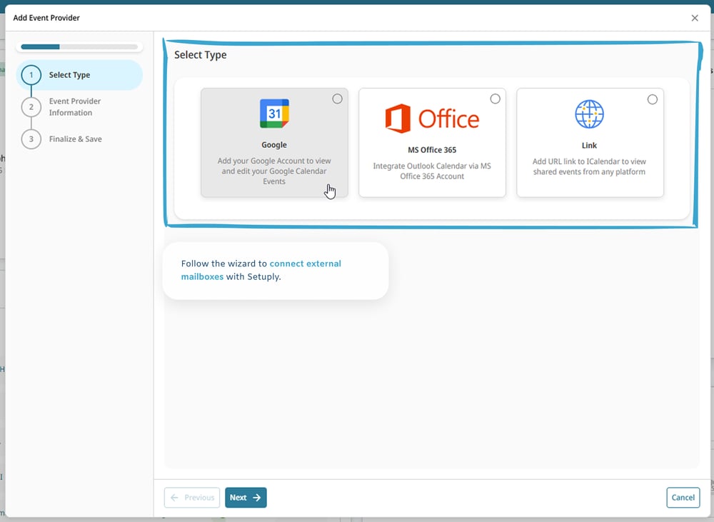 Linking Calendar Step 1 — Google Suite 2